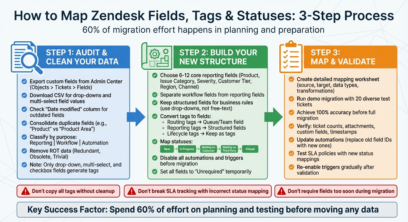 3-Step Zendesk Migration Mapping Process: Audit, Build, and Validate