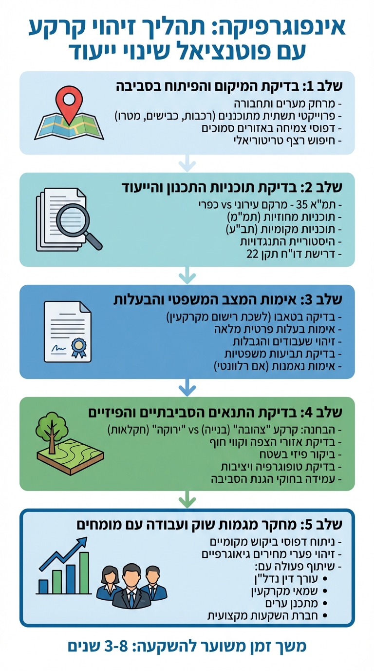 5 שלבים לזיהוי קרקע עם פוטנציאל שינוי ייעוד