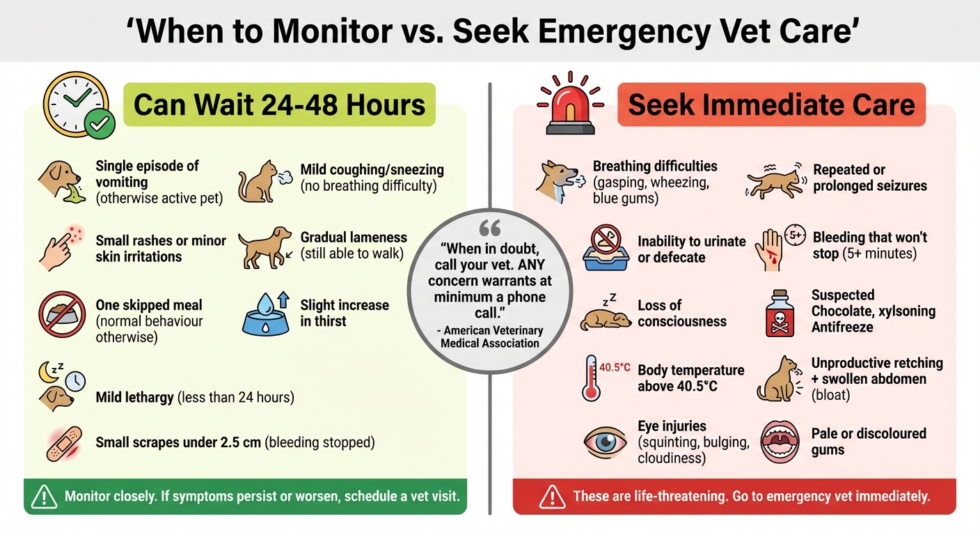 When to Monitor vs. Seek Emergency Vet Care for Pets
