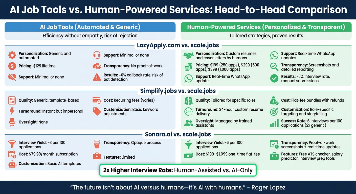 AI Job Application Tools vs Human-Powered Services Comparison