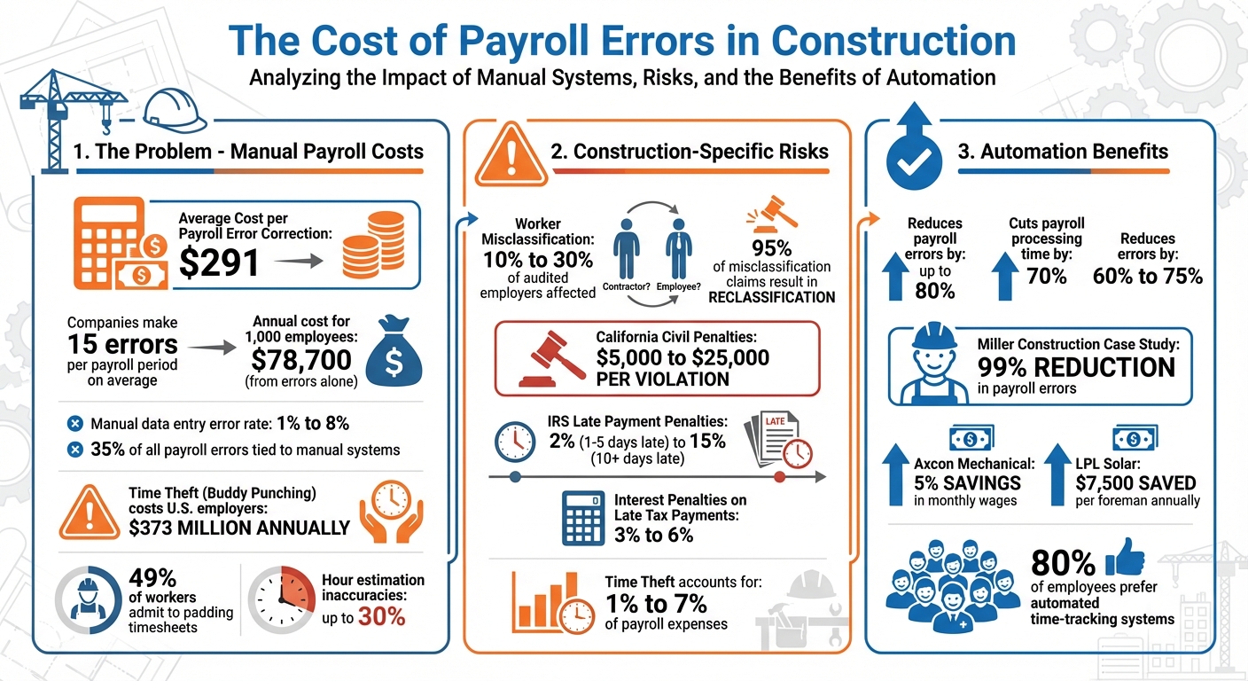 The Cost of Payroll Errors in Construction: Key Statistics and Automation Benefits