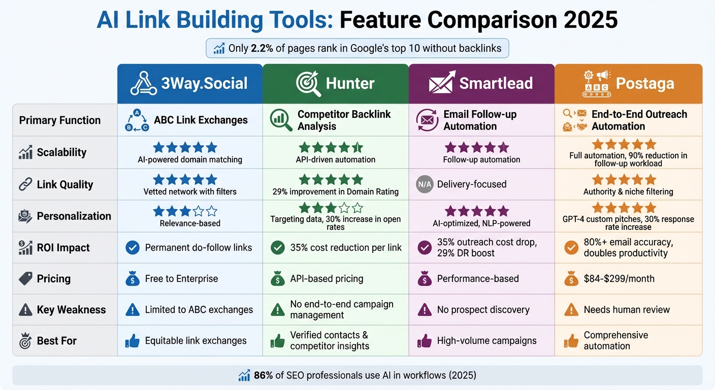 AI Link Building Tools Comparison: Features, ROI, and Best Use Cases 2025