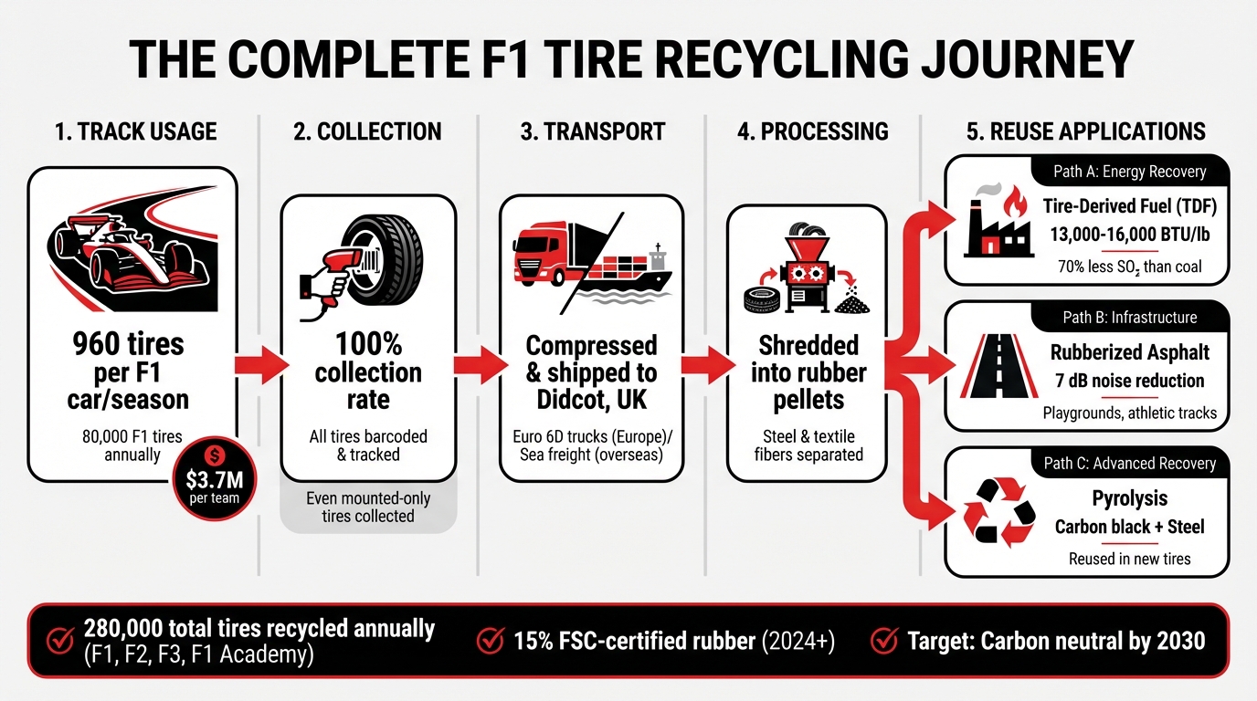 F1 Tire Recycling Journey: From Track to Reuse
