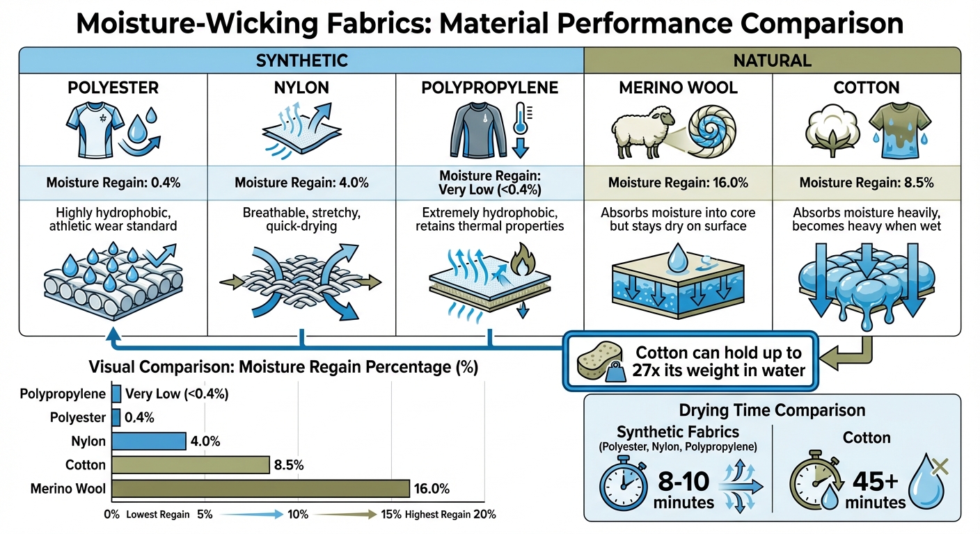 Moisture-Wicking Fabrics vs Cotton: Performance Comparison Chart