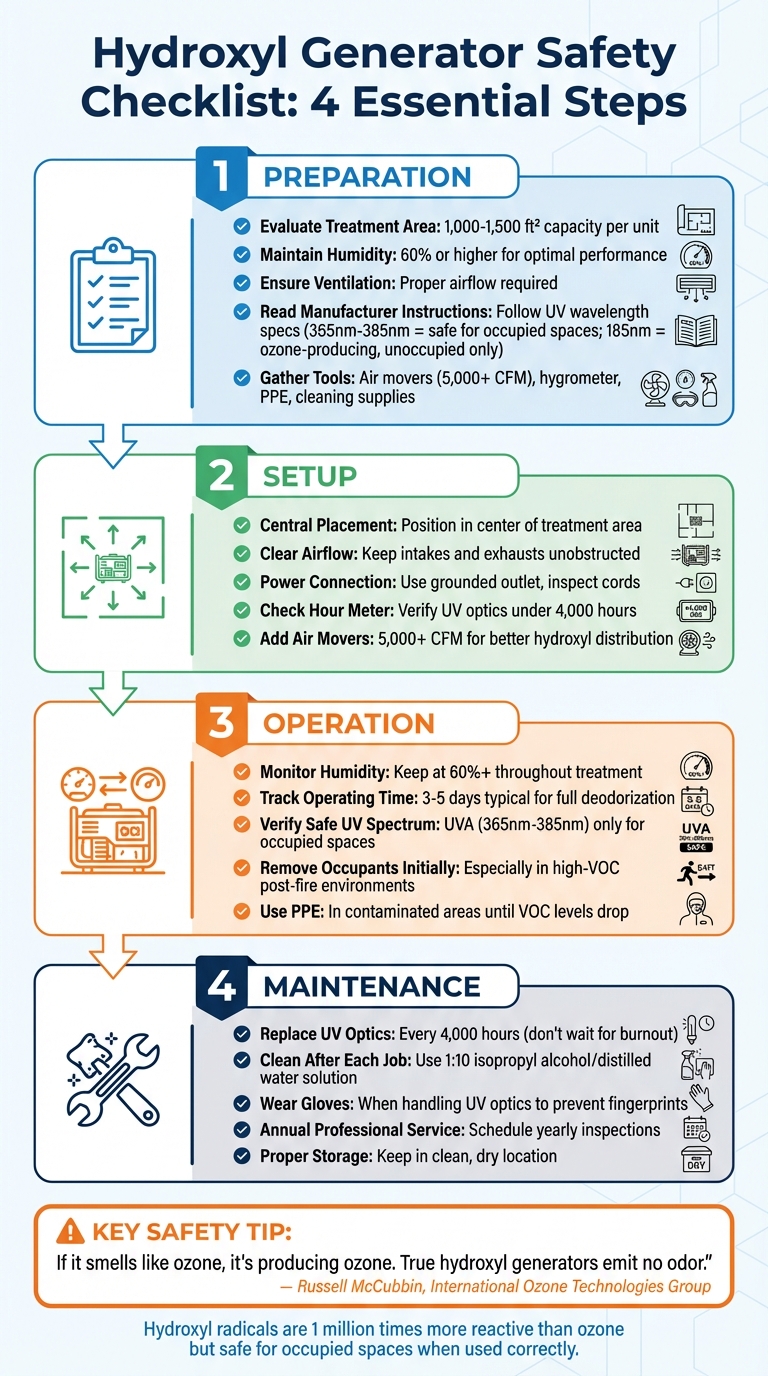 Safe Hydroxyl Generator Operation: 4-Step Checklist Guide