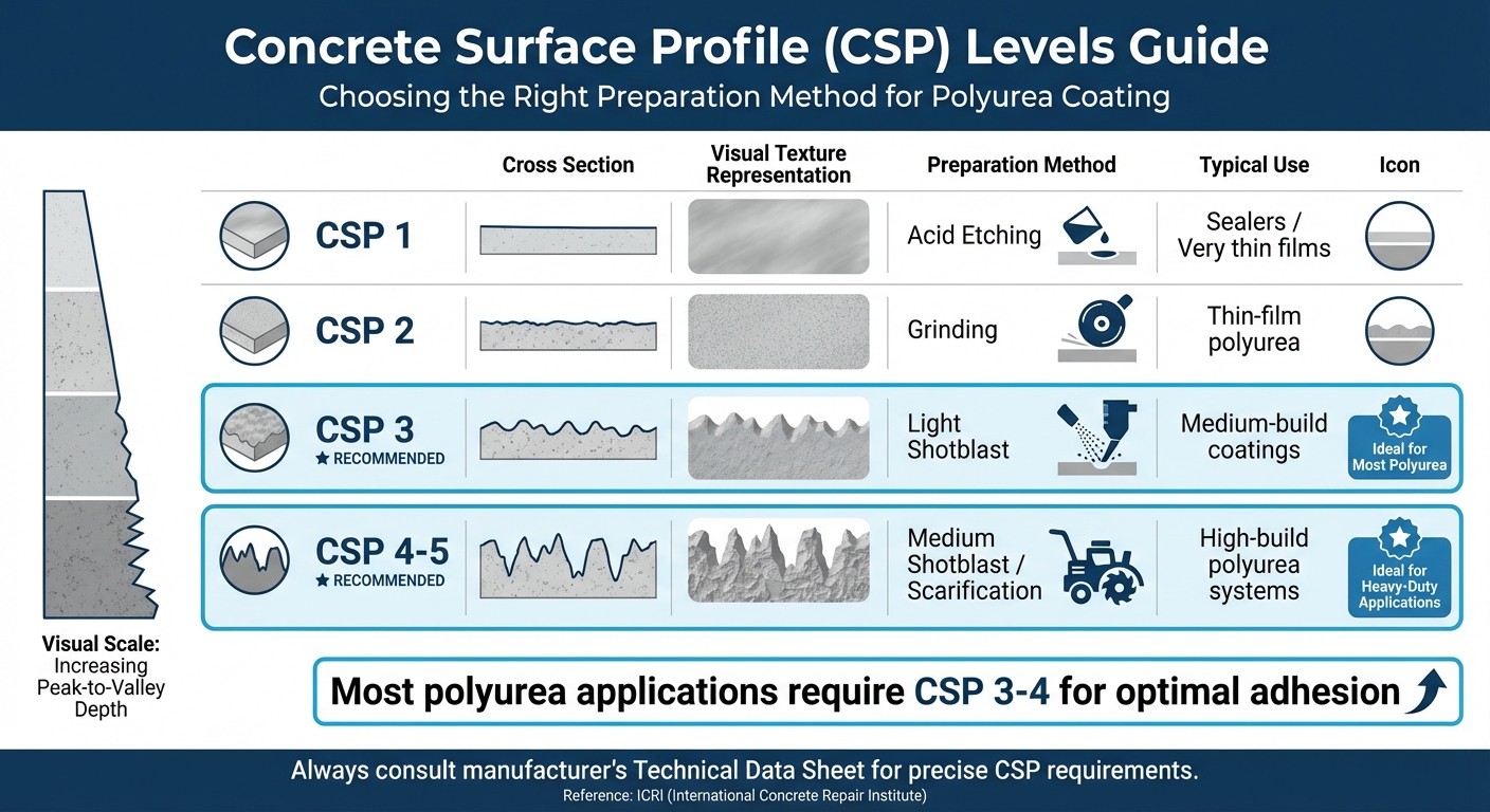 Tools Needed For Polyurea Coating Prep 5 Concrete Surface Profile (Csp) Levels And Preparation Methods For Polyurea Coating