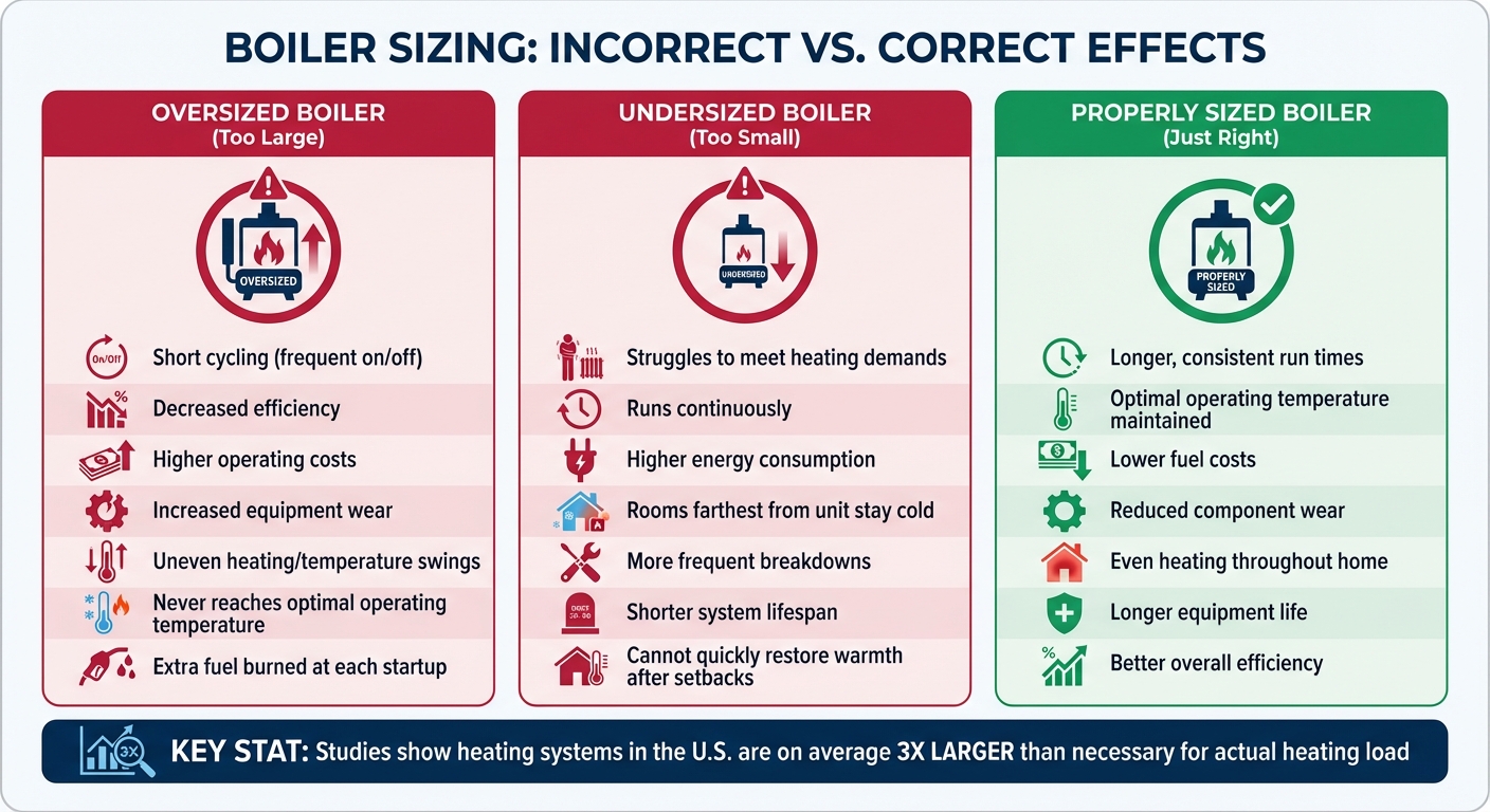 Effects of Oversized vs Undersized vs Properly Sized Boilers on Energy Efficiency