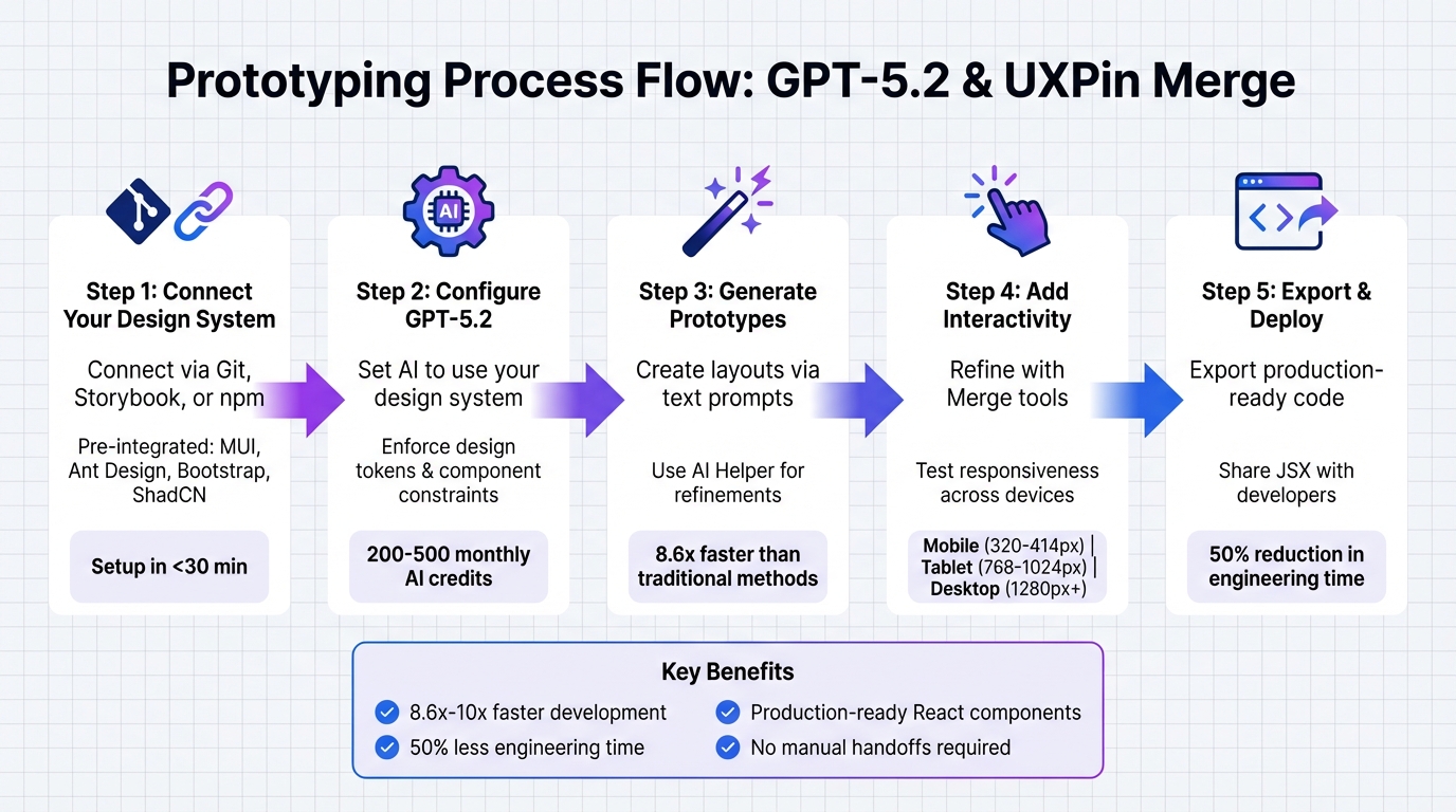 5-Step Process for Prototyping with GPT-5.2 and UXPin Merge