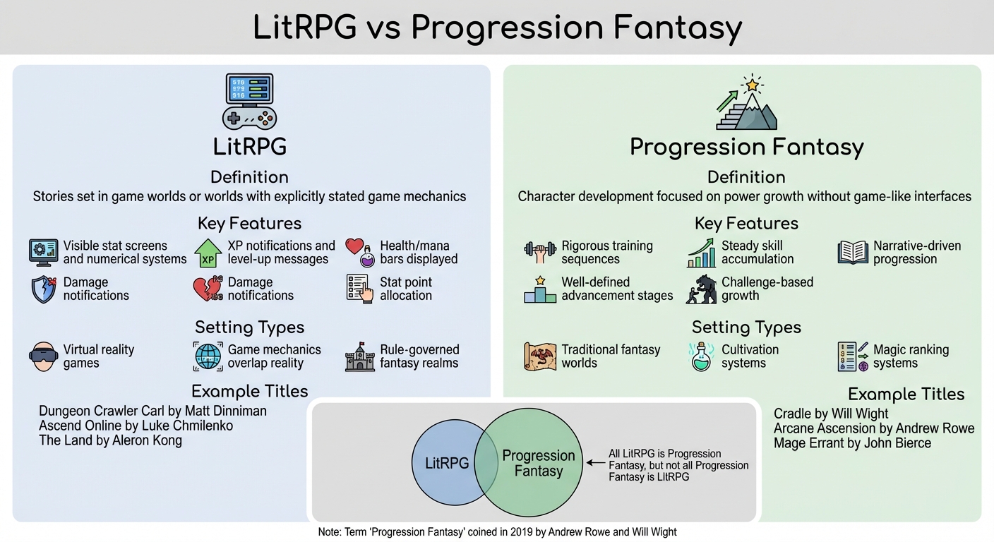 LitRPG vs Progression Fantasy: Key Differences Explained