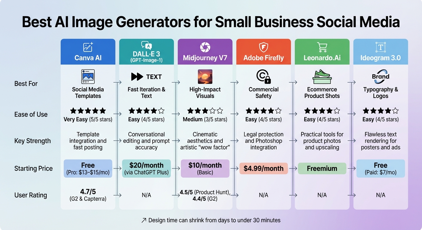 AI Image Generator Comparison for Small Business Social Media