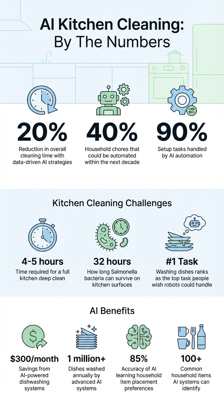 AI Kitchen Cleaning Statistics: Time Savings and Automation Benefits