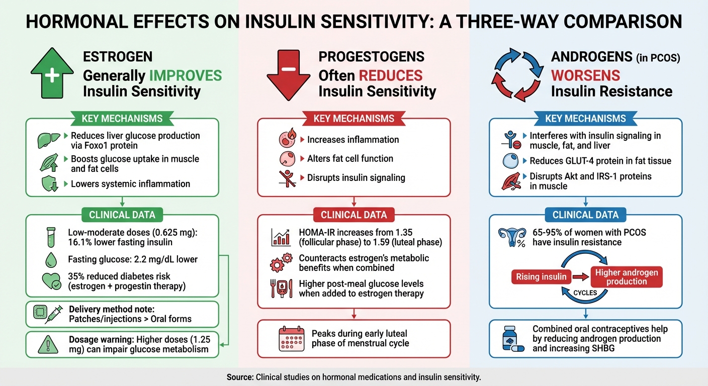 How Different Hormones Affect Insulin Sensitivity: Estrogen, Progestogens, and Androgens