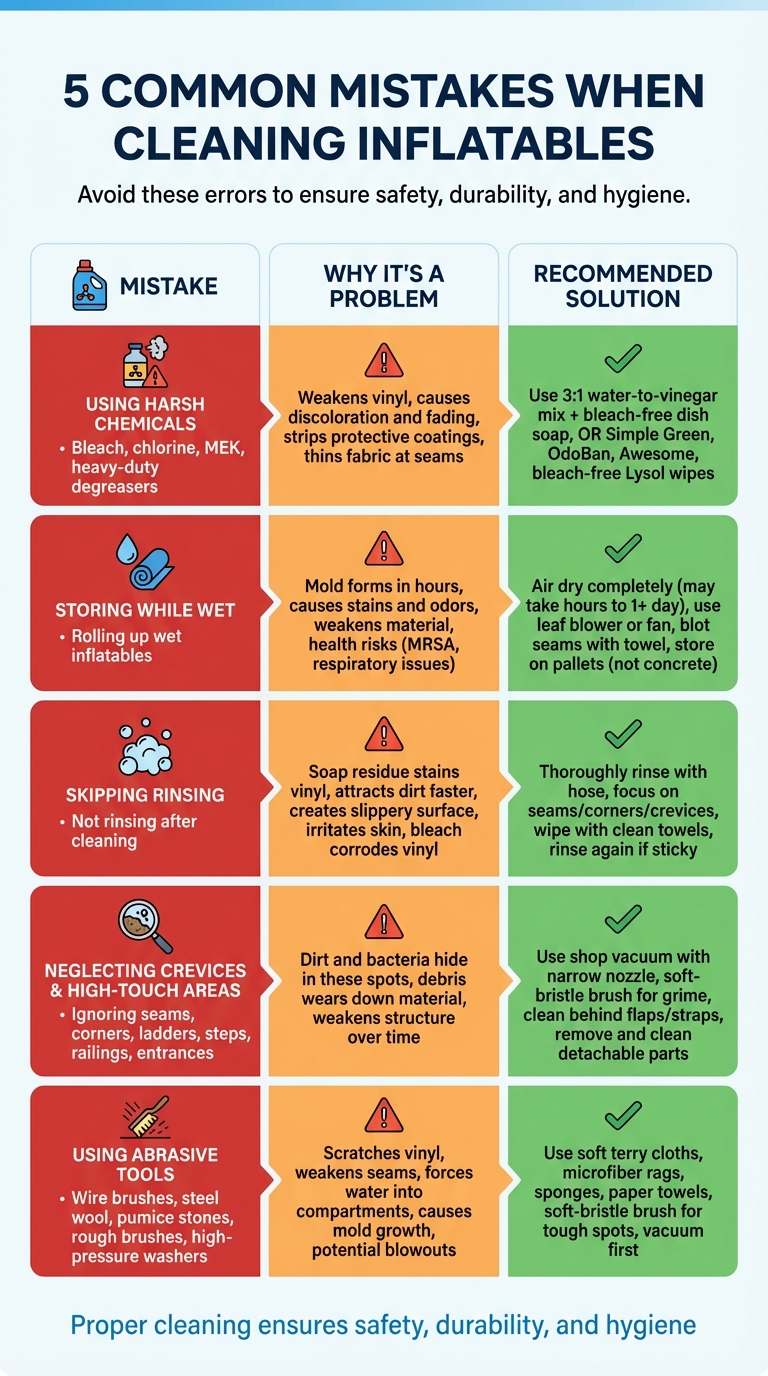 5 Common Inflatable Cleaning Mistakes and Solutions