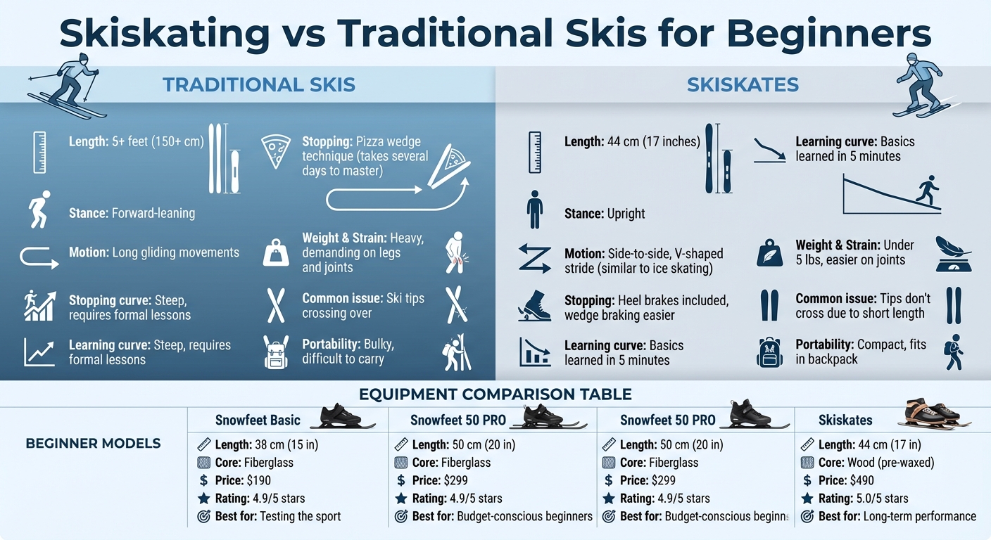 Skiskates vs Traditional Skis: Beginner Comparison Guide