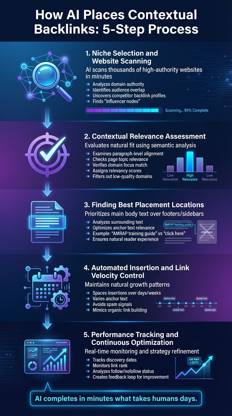 5-Step AI Contextual Backlink Placement Process