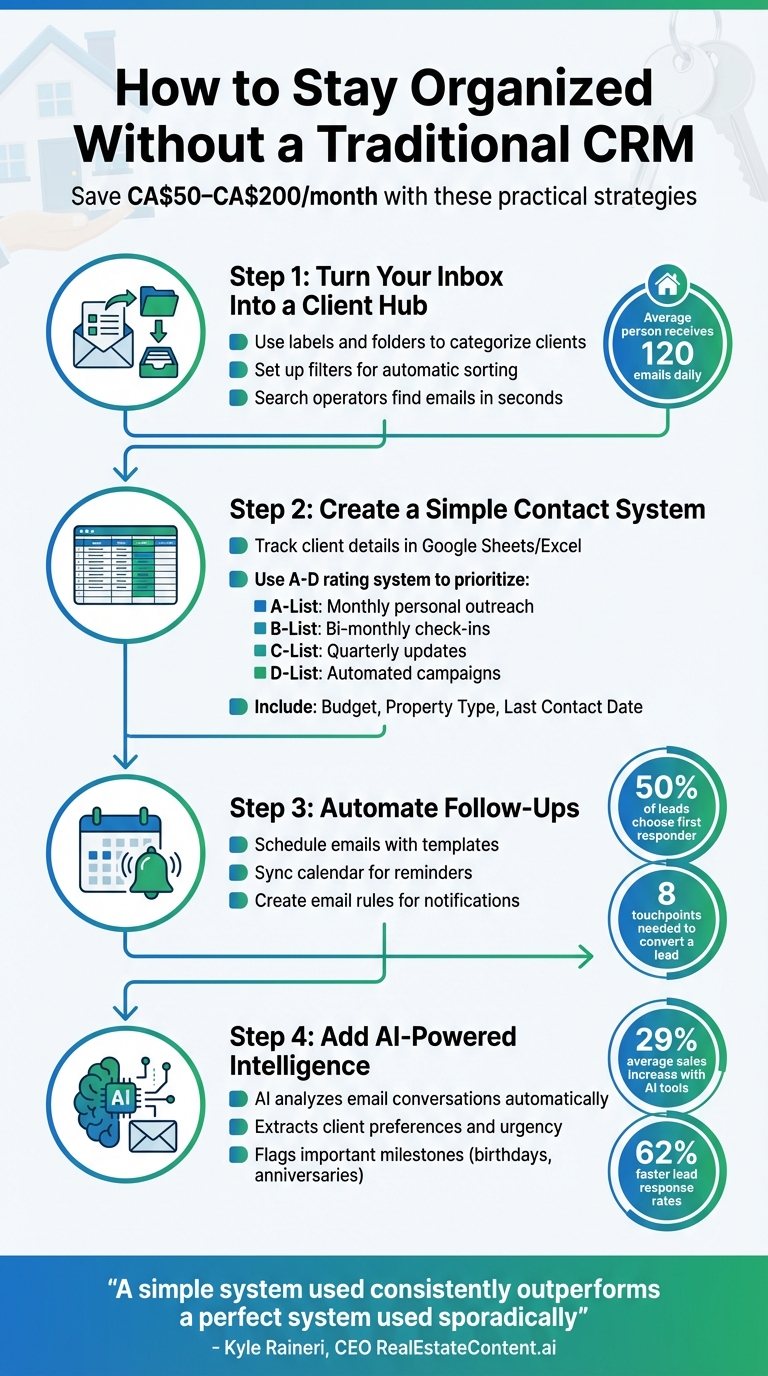 4 Steps to Organize Real Estate Clients Without a CRM