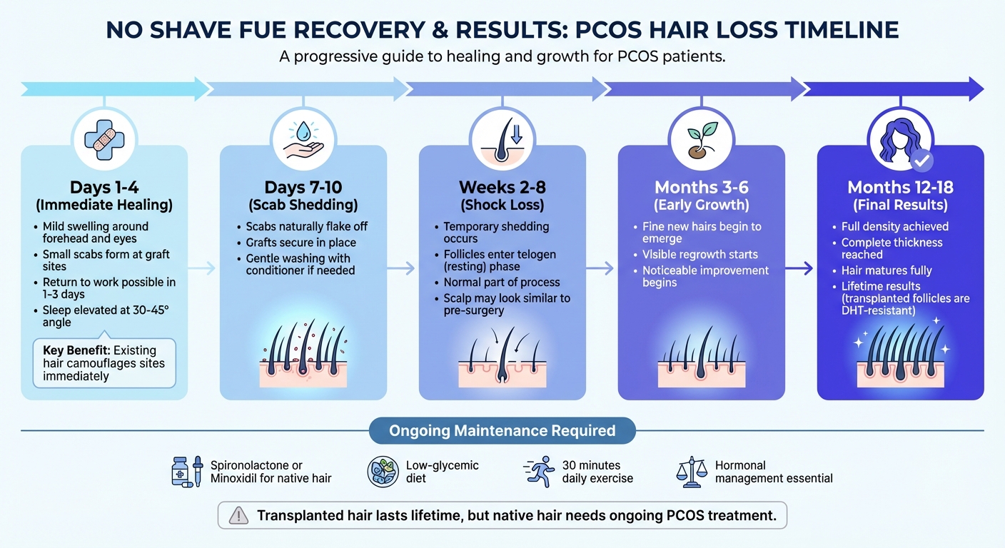 No Shave FUE Recovery Timeline: What to Expect After PCOS Hair Transplant