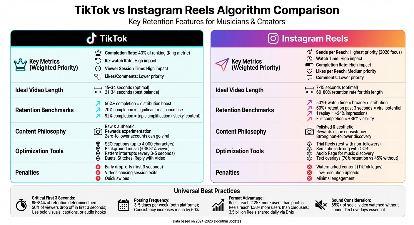 Top Retention Features in TikTok and Reels Algorithms