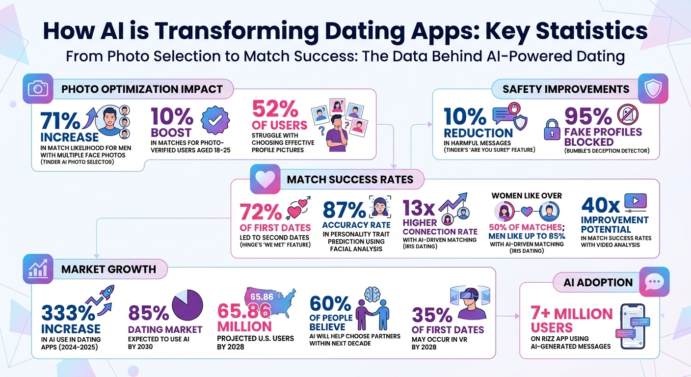 AI Dating App Statistics: Impact on Matches, Safety, and User Engagement