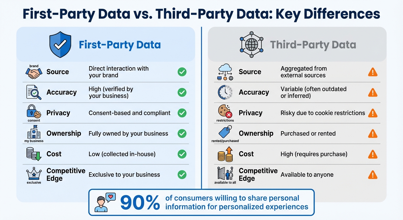 First-Party vs Third-Party Data Comparison for Google Ads