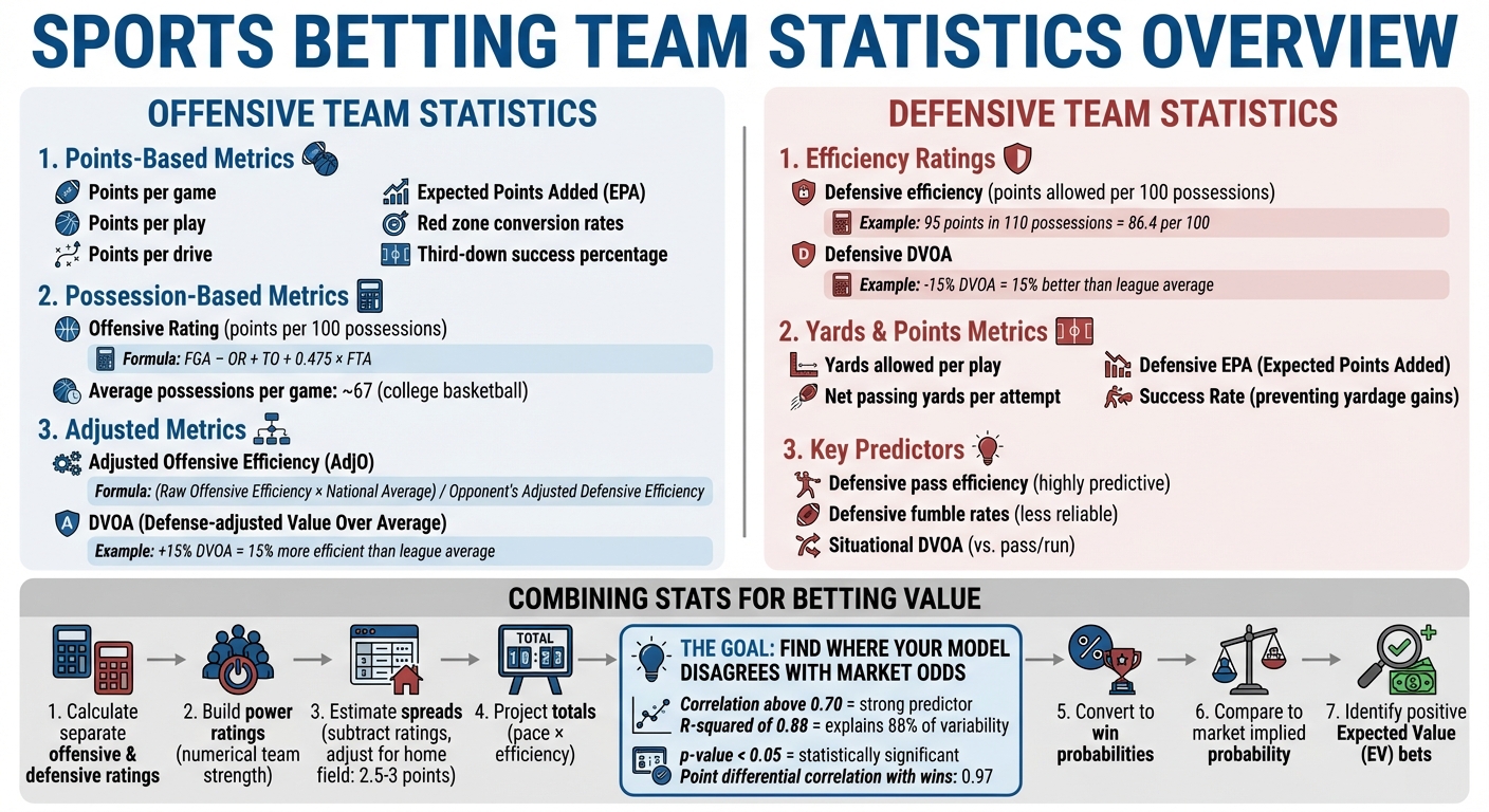 Key Offensive vs Defensive Metrics for Sports Betting Models