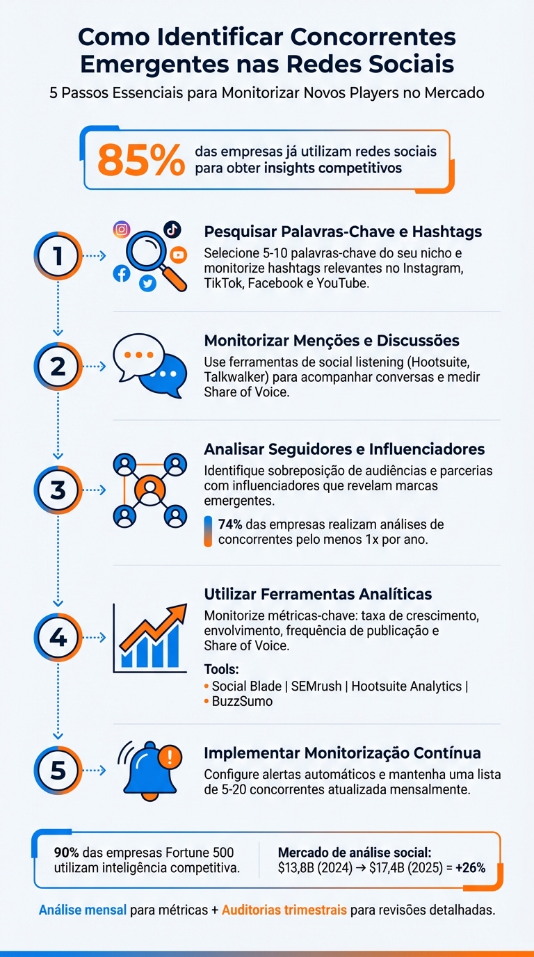5 Passos para Identificar Concorrentes Emergentes nas Redes Sociais