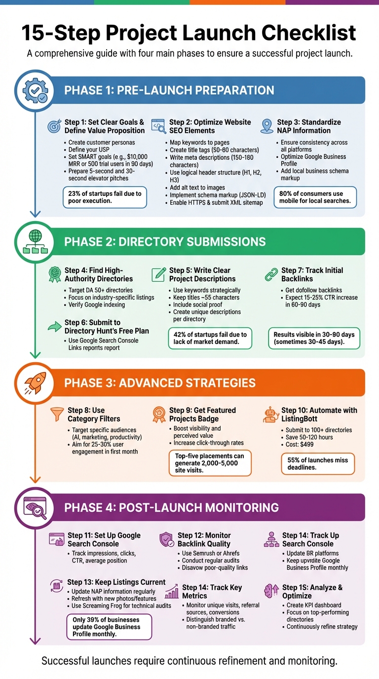 15-Step Project Launch Checklist: From Planning to Post-Launch Monitoring