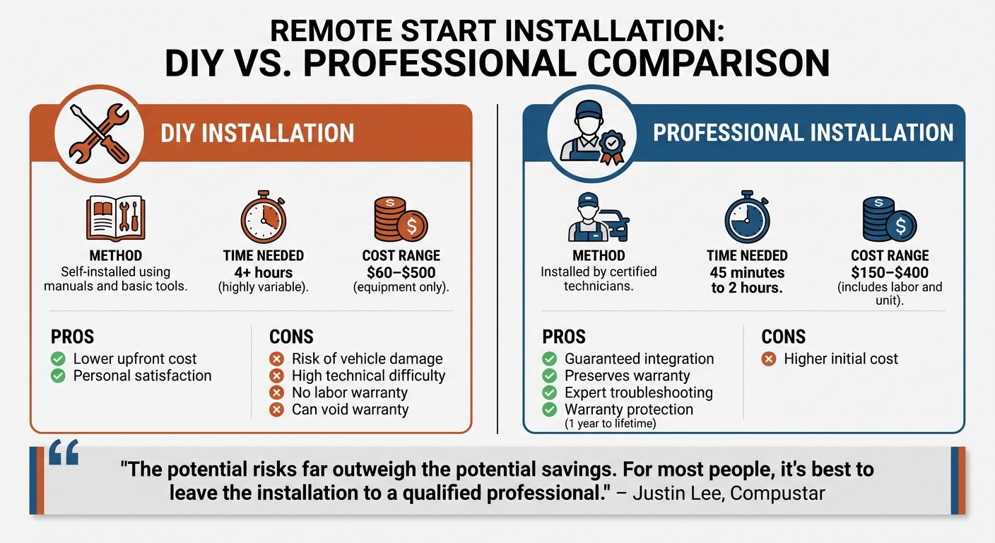 DIY vs Professional Remote Start Installation Comparison