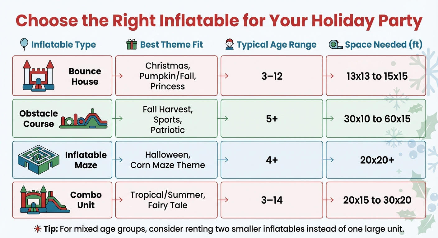 Holiday Bounce House Party Planning Guide: Inflatable Types and Specifications