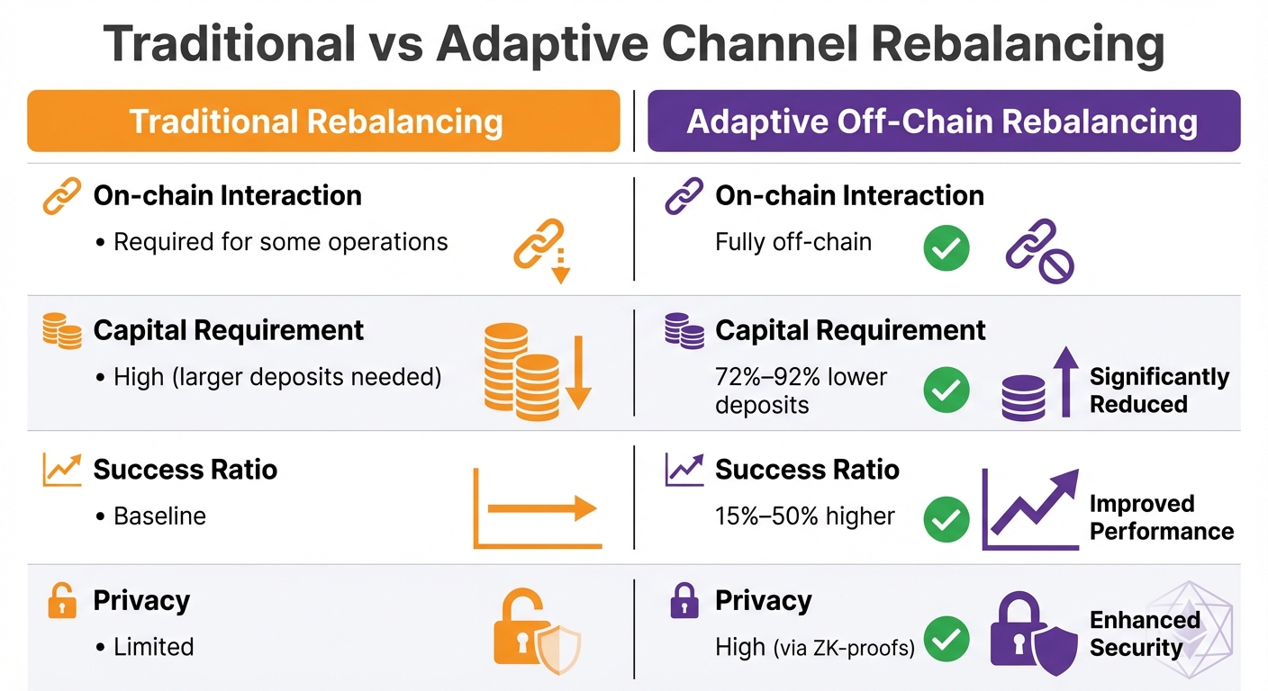 Traditional vs Adaptive Bitcoin Channel Rebalancing Comparison