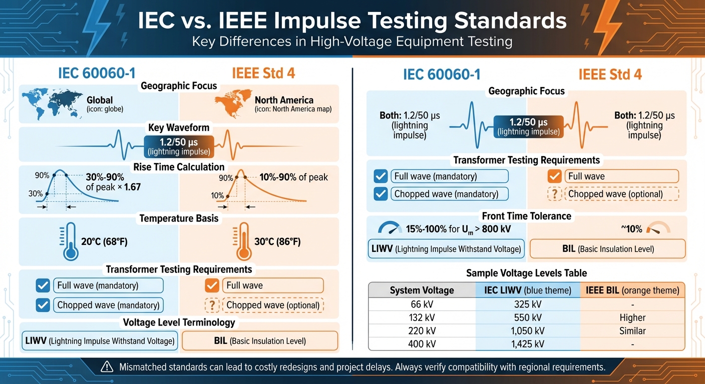 IEC 60060-1 vs IEEE Std 4 Impulse Testing Standards Comparison