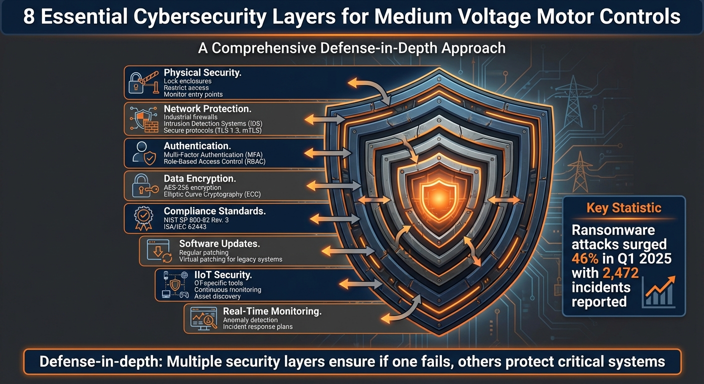 8-Layer Cybersecurity Defense Strategy for Medium Voltage Motor Controls