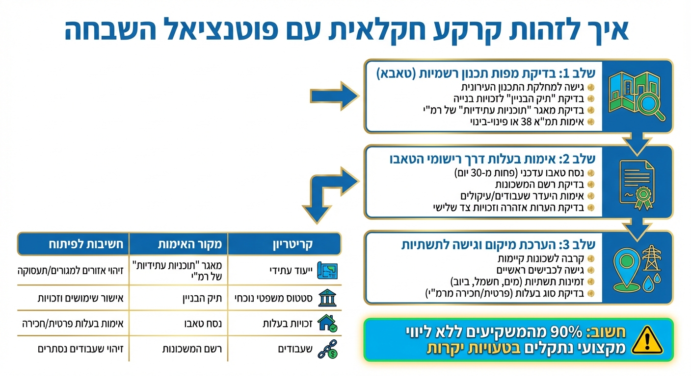 תהליך זיהוי קרקע חקלאית עם פוטנציאל השבחה - מדריך שלב אחר שלב