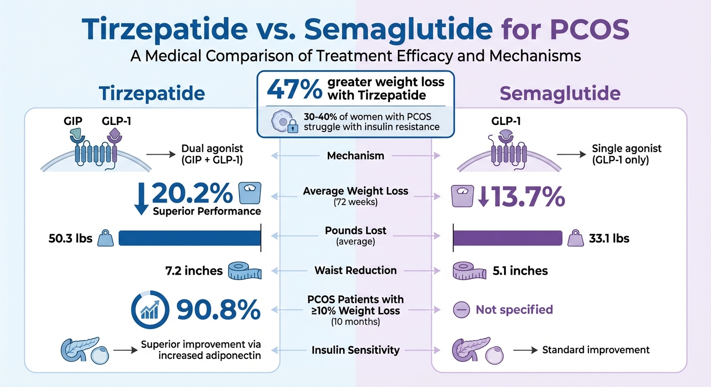 Tirzepatide vs Semaglutide for PCOS: Weight Loss and Metabolic Benefits Comparison