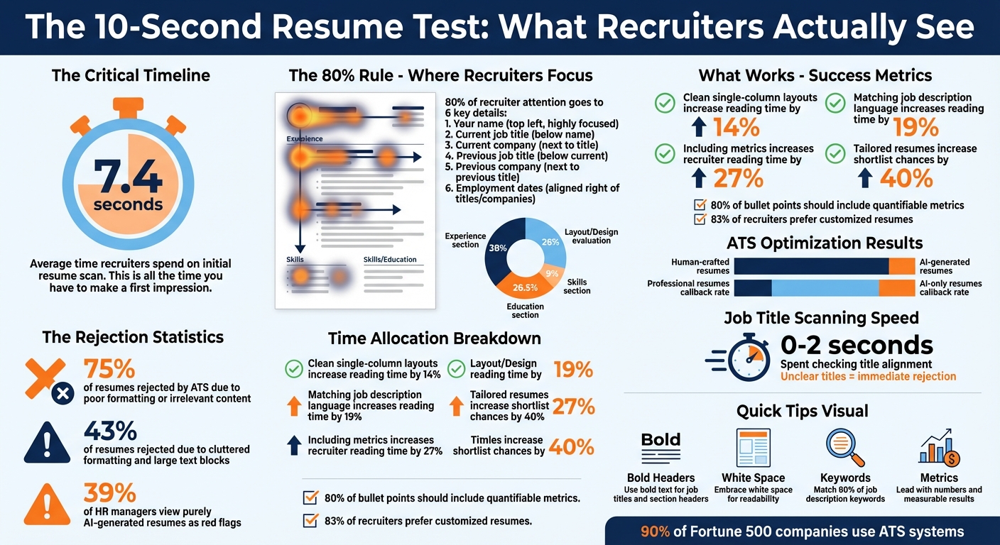 How Recruiters Scan Resumes in 10 Seconds: Key Statistics and Focus Areas