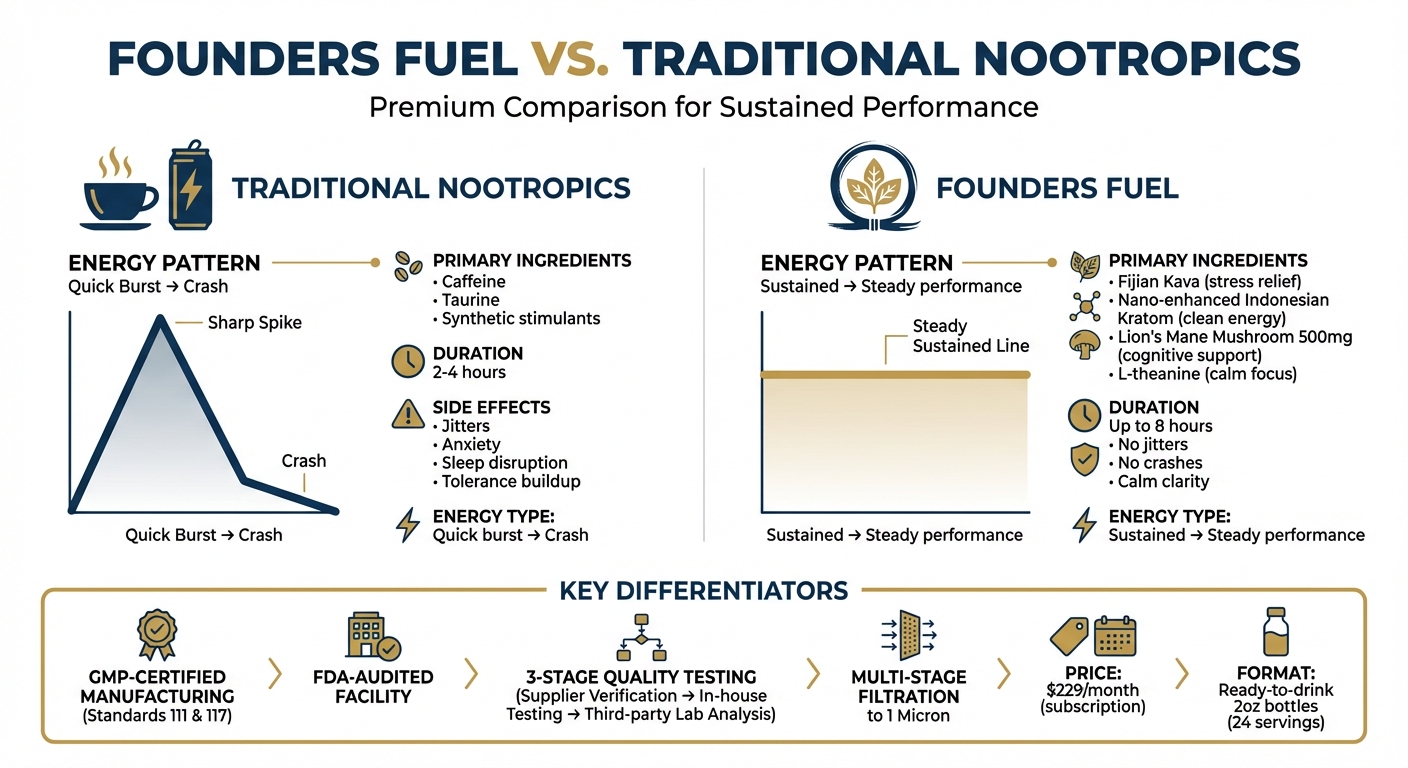 Founders Fuel vs Traditional Nootropics Comparison Chart