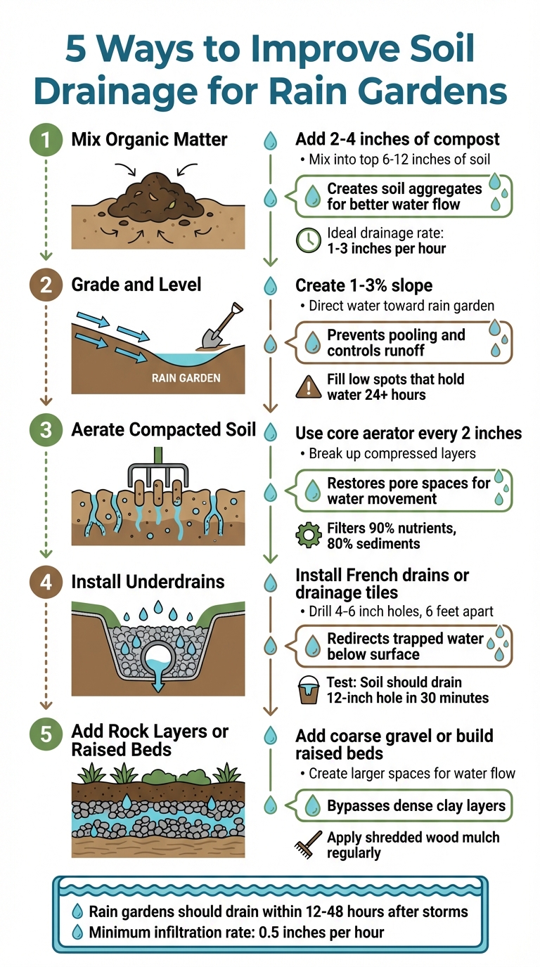 5 Methods to Improve Rain Garden Soil Drainage