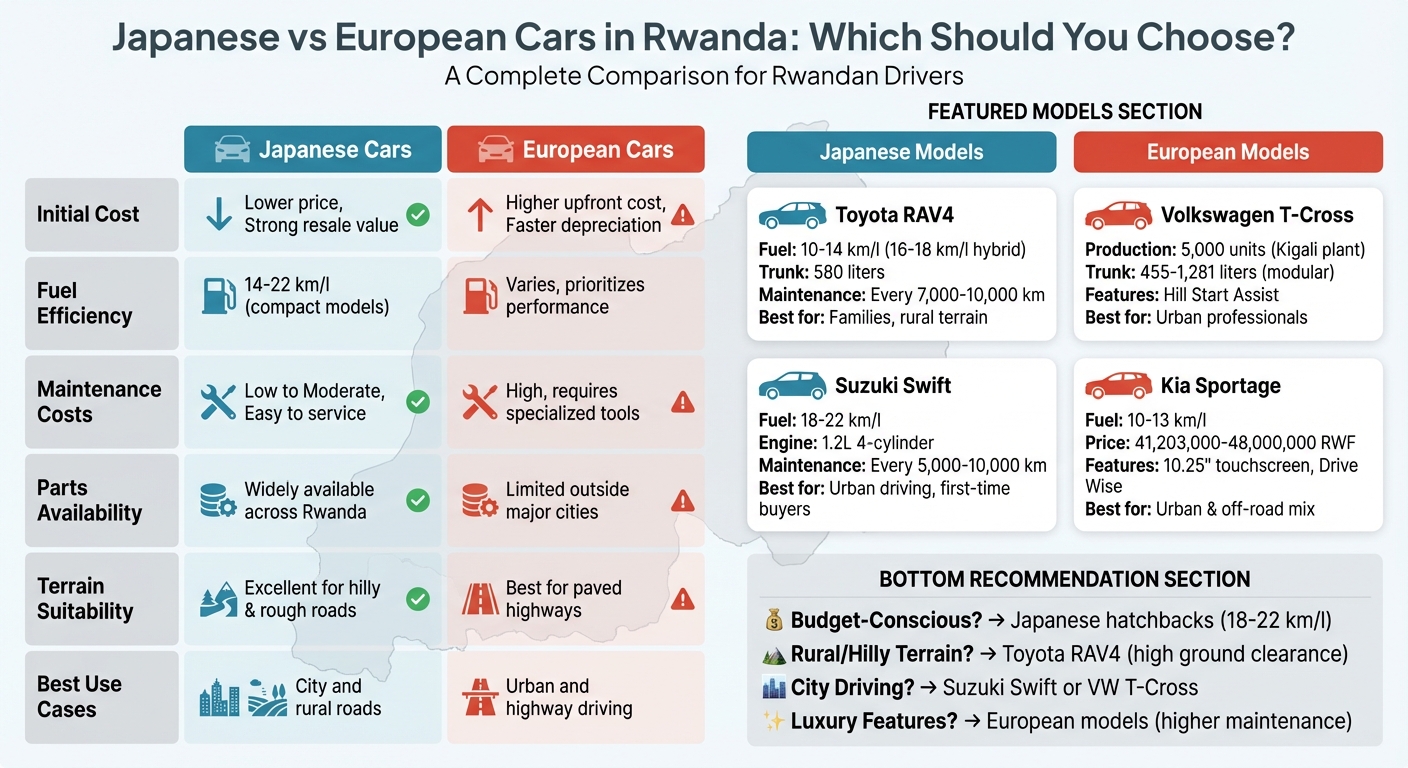 Japanese vs European Cars in Rwanda: Complete Comparison Guide