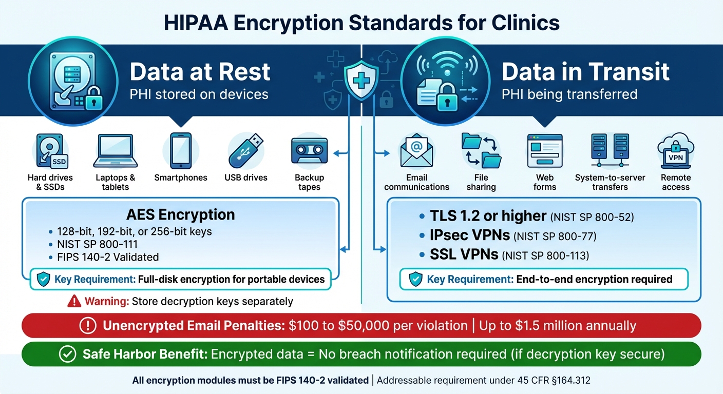 HIPAA Encryption Standards: Data at Rest vs Data in Transit Requirements