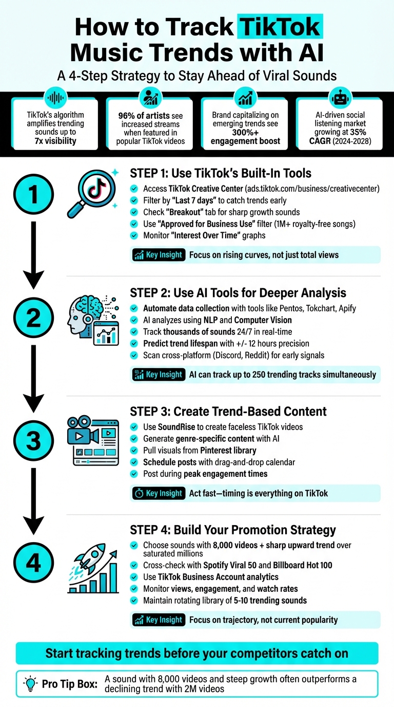 4-Step Process to Track TikTok Music Trends with AI
