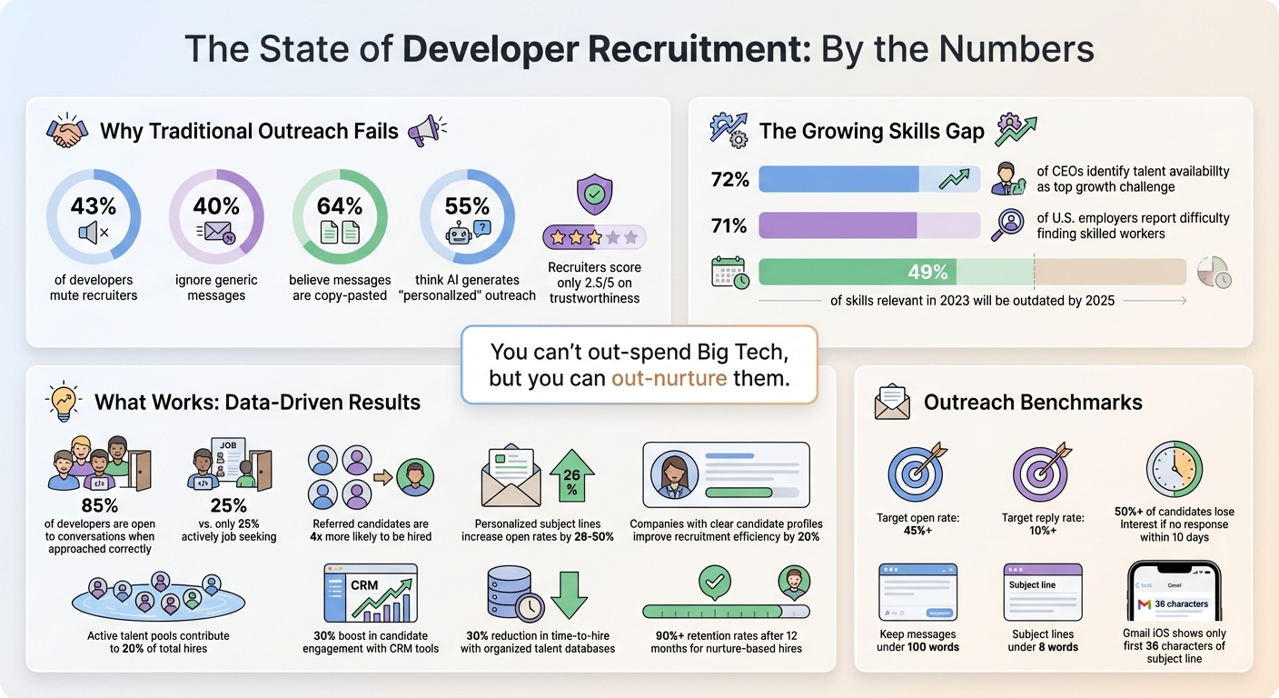 Developer Recruitment Statistics: Trust Crisis and Outreach Effectiveness