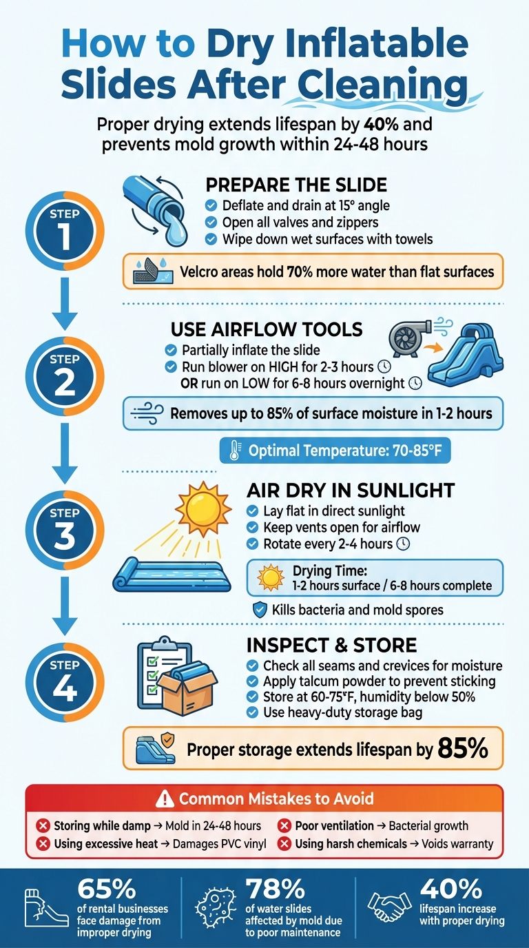 4-Step Process to Dry Inflatable Slides After Cleaning