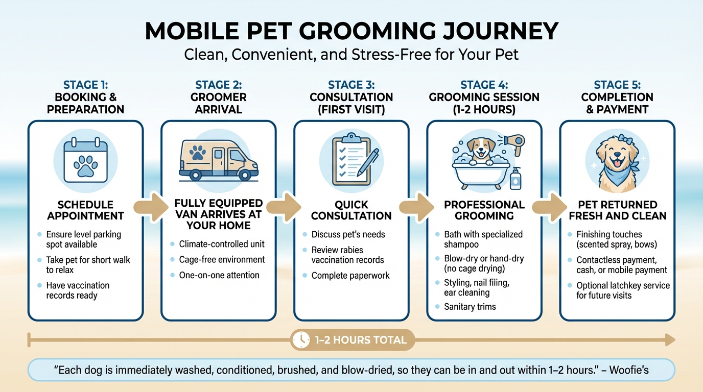 Mobile Pet Grooming Process: From Booking to Completion