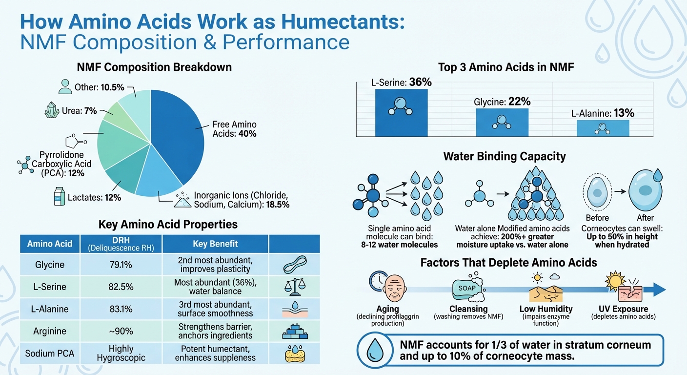 Natural Moisturizing Factor (NMF) Composition and Key Amino Acids for Skin Hydration