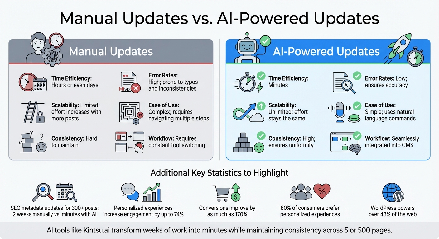 Manual vs AI-Powered WordPress Content Updates Comparison