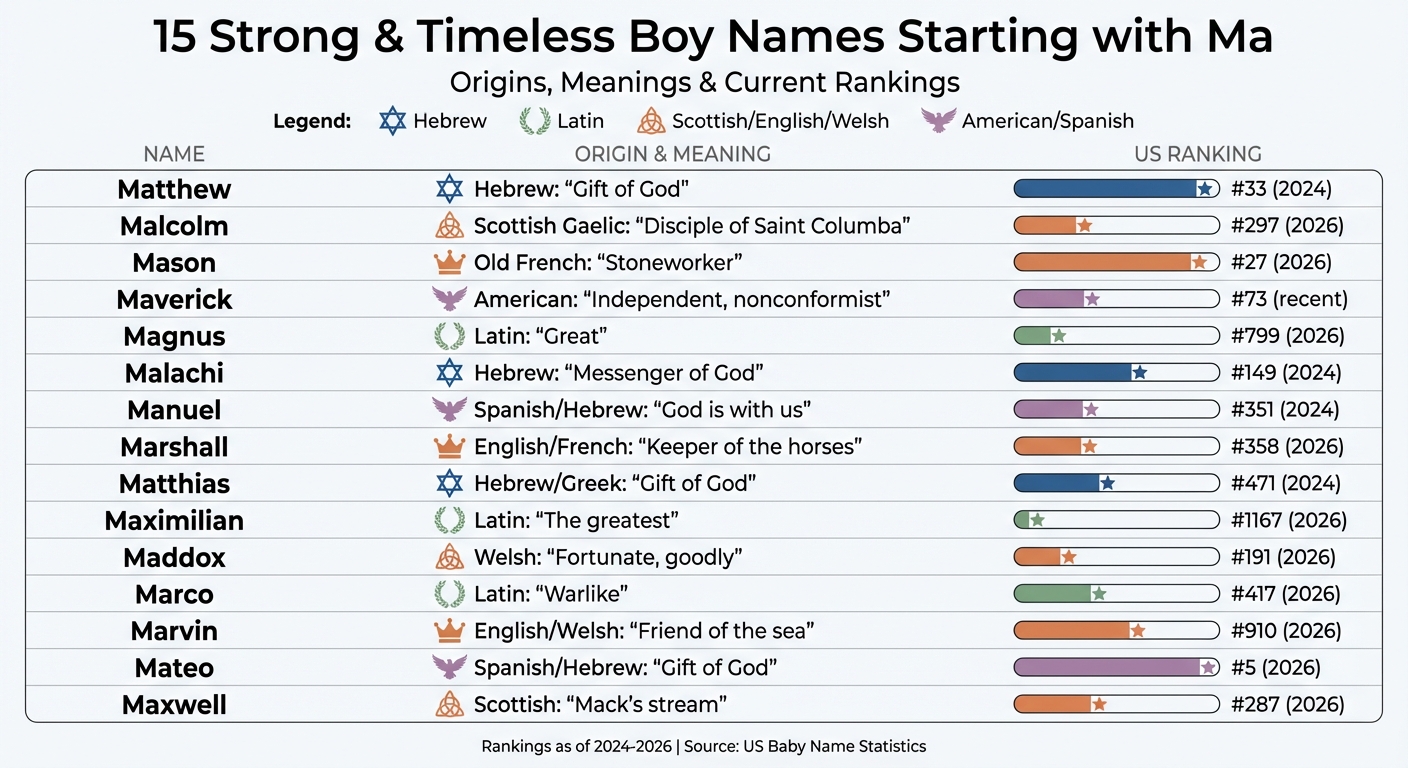 15 Boy Names Starting with Ma: Origins, Meanings, and Popularity Rankings