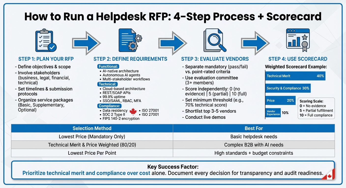 4-Step Helpdesk RFP Process for Canadian Organizations with Scorecard Framework