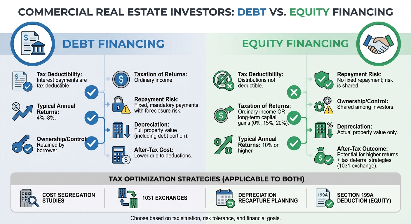Debt vs Equity Financing in Commercial Real Estate: Tax Benefits and Risk Comparison