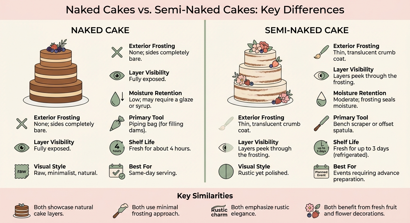 Naked vs Semi-Naked Cakes: Key Differences and Characteristics