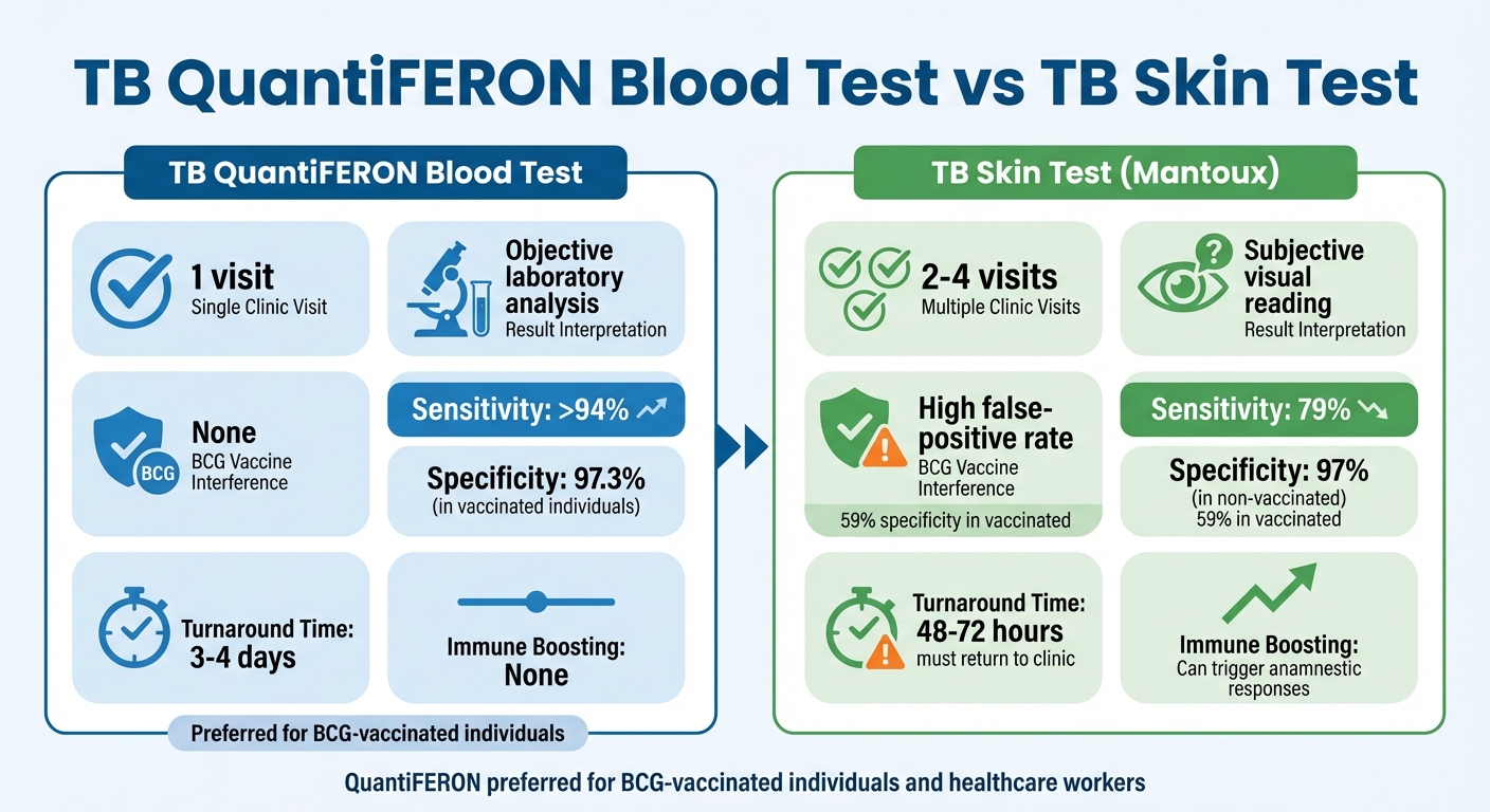 TB QuantiFERON Blood Test vs TB Skin Test Comparison